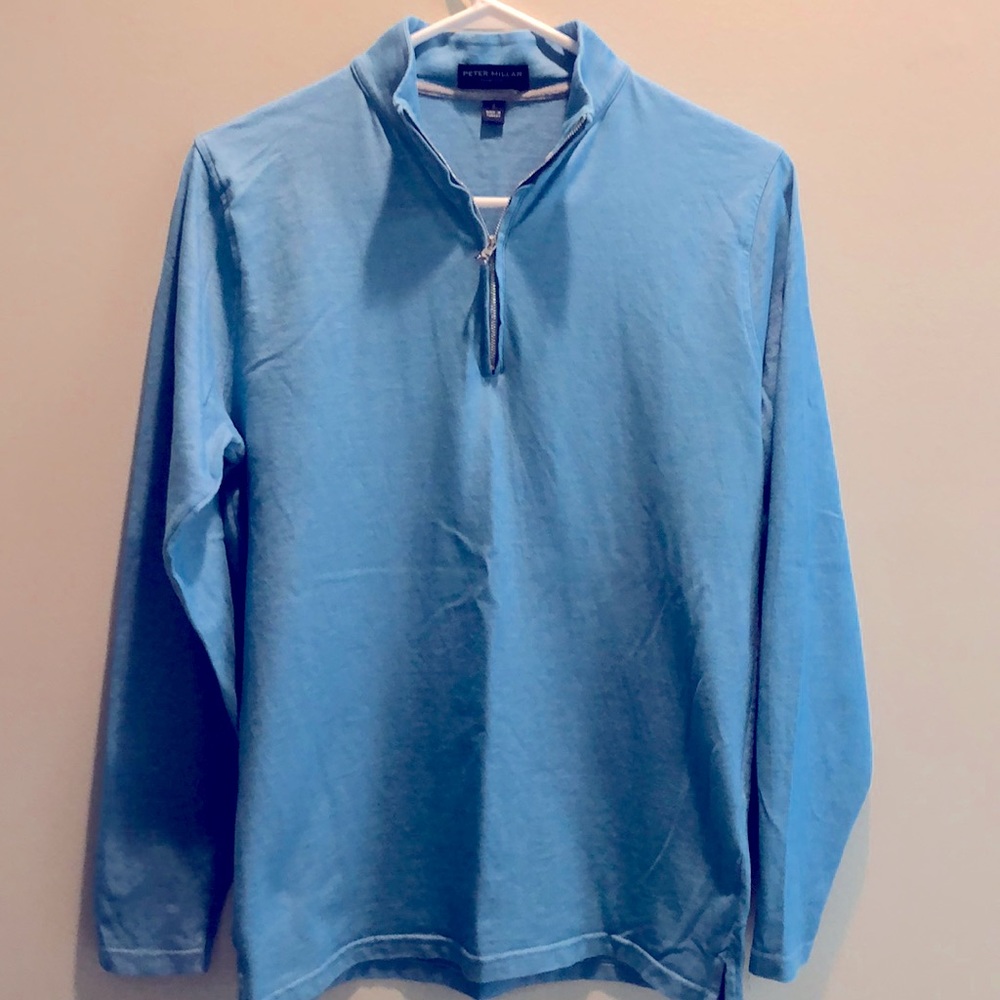 Peter Millar Collection Blue Quarter Zip Pullover